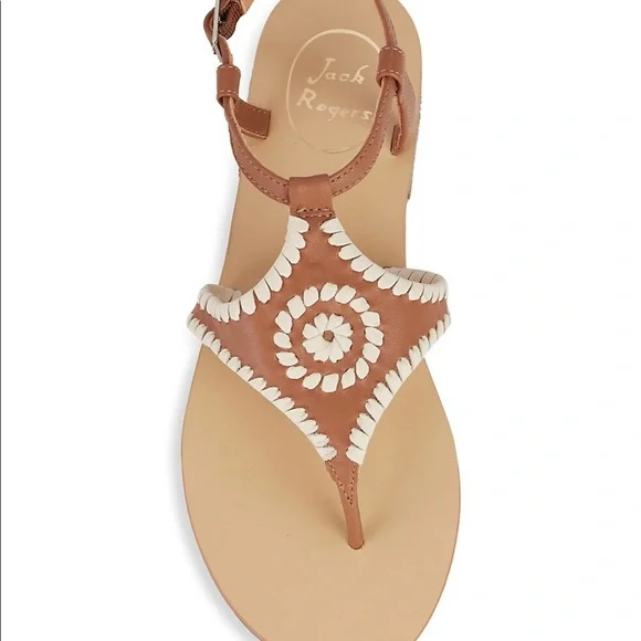 Jack Rogers sandals size 8, brown and white leather - Picture 2 of 14